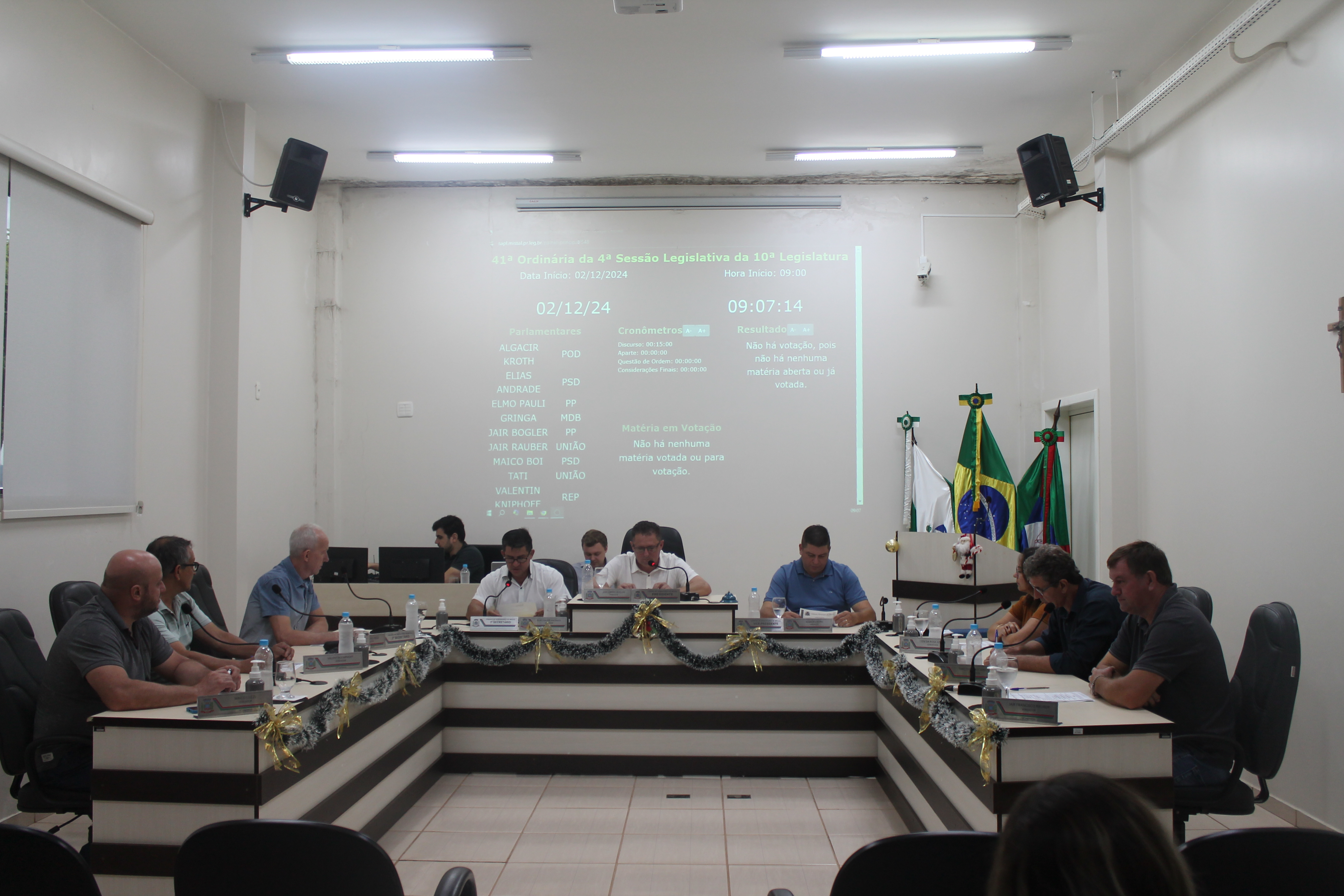 Vereadores realizaram a 41ª Sessão Ordinária do ano de 2024